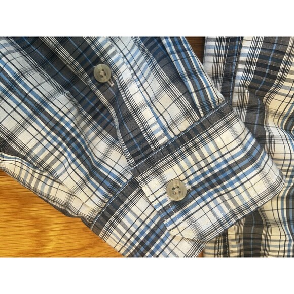 L.L. Bean Shirt Mens XXL Blue Plaid Outdoor Fishing Vented  Pockets Outdoor - Picture 5 of 11